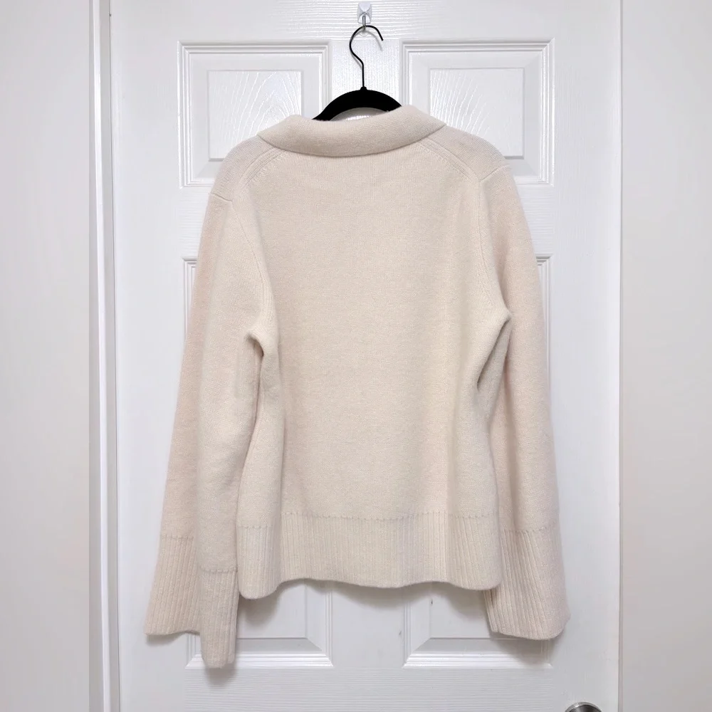 NWT J.Crew Milano-Stitch Cinched-Waist Cardigan in Ivory - Picture 8 of 10